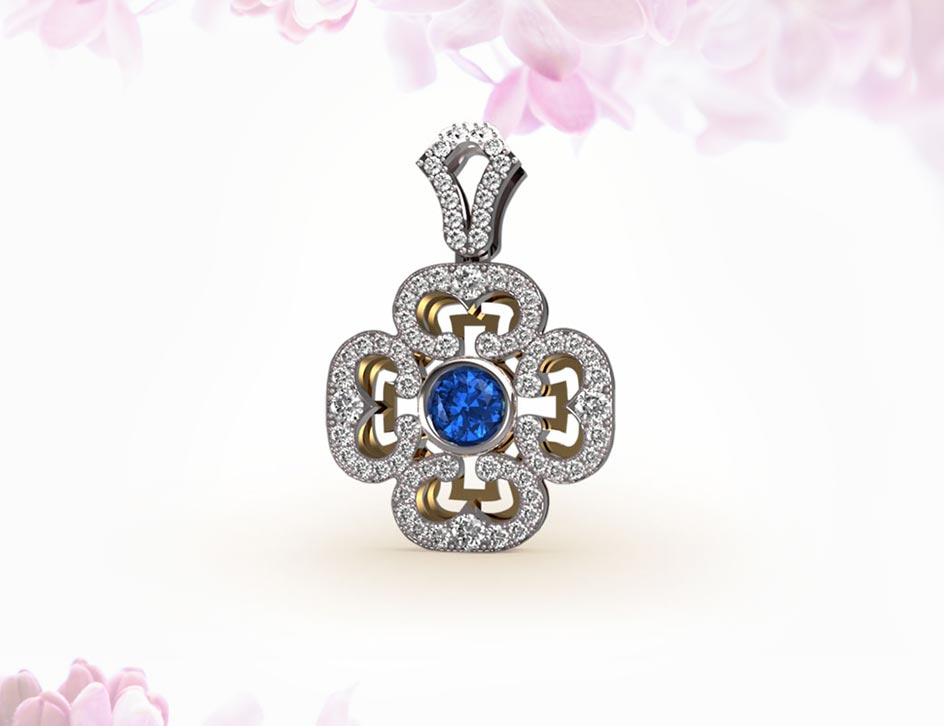 Serbini Diamonds - Dijamantski krst sa plavim safirom